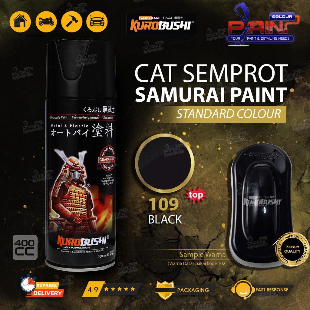 Samurai Paint 109 Black/Hitam Cat Semprot