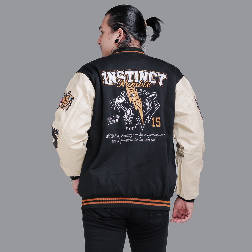 JAKET BASEBALL VARSITY FULL BORDIR BRANDED INSTINCT