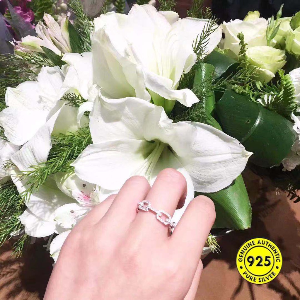 Cincin Rantai Bahan S925 Silver Untuk Wanita