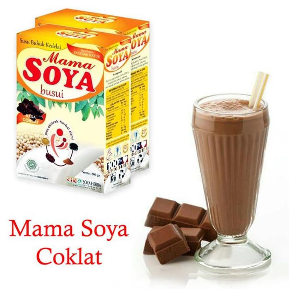 Mama Soya Rasa Coklat / Mamasoya Coklat 200 gram - Min 4pc - Susu Kedelai Ibu Menyusui - Asi Booster