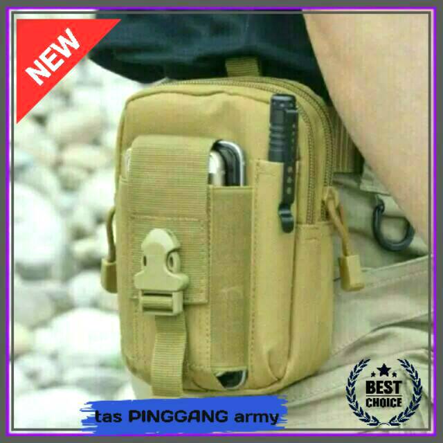 Fashion Pria: Tas Pinggang Selempang Sporty Casual Bahan Cordura Warna Hitam, Hijau, Navy, Loreng