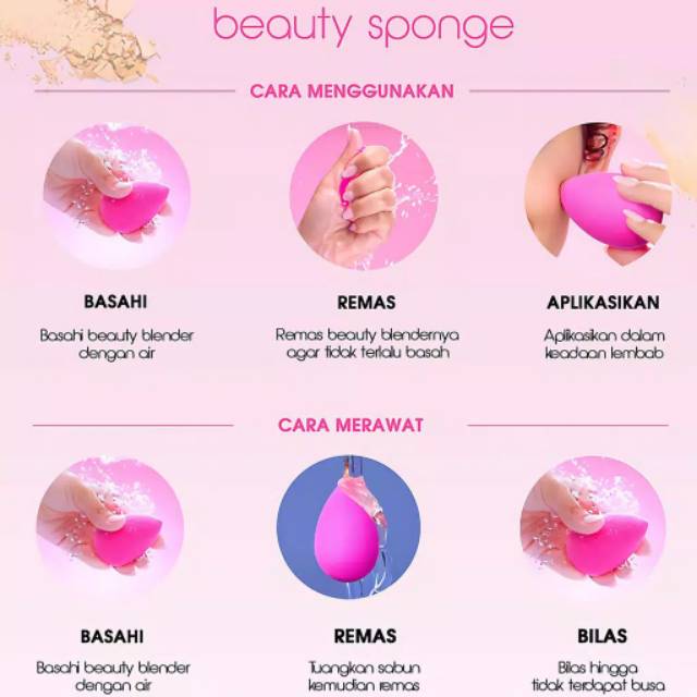 Spons beauty blender bentuk telur dan miring