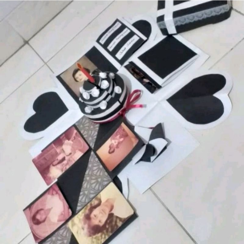 Explosion Box Foto Kado Ultah Cewek Unik Lucu Aesthetic Mewah Hadiah Istri Tercinta Romantis Spesial