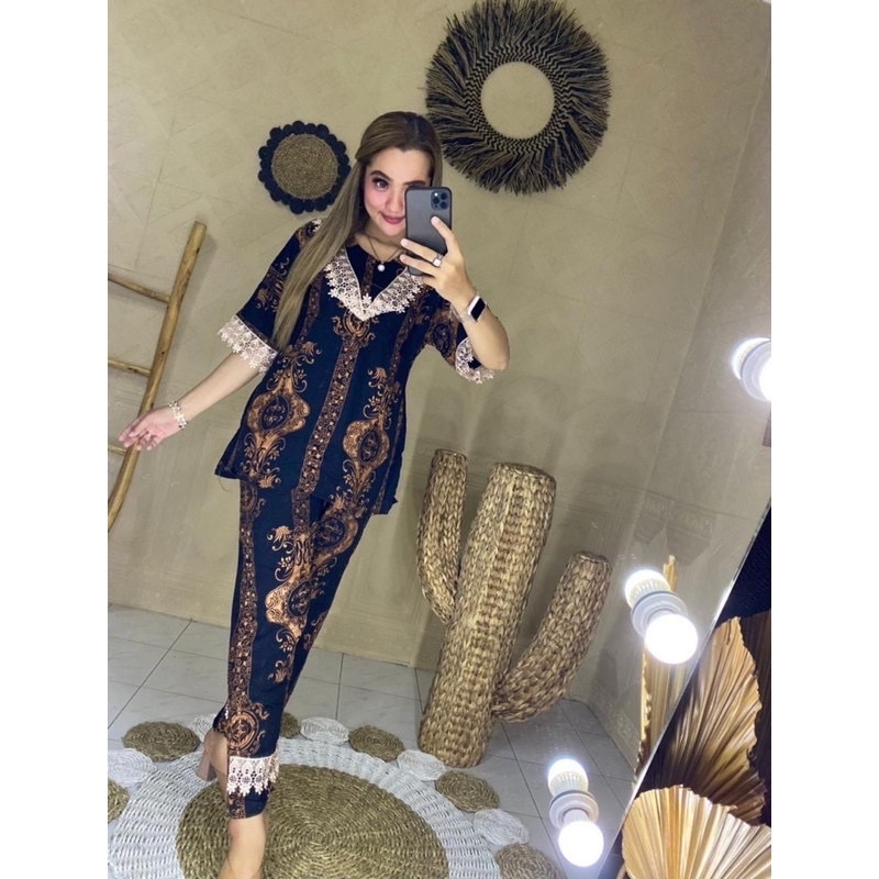 Terlaris Cp Renda/Arabian/Setelan Renda Sultan/Fasion Wanita/Daster Arab/Piyama/Baju tidur/Dlusia/Termurah-SET.SULTAN HITAM