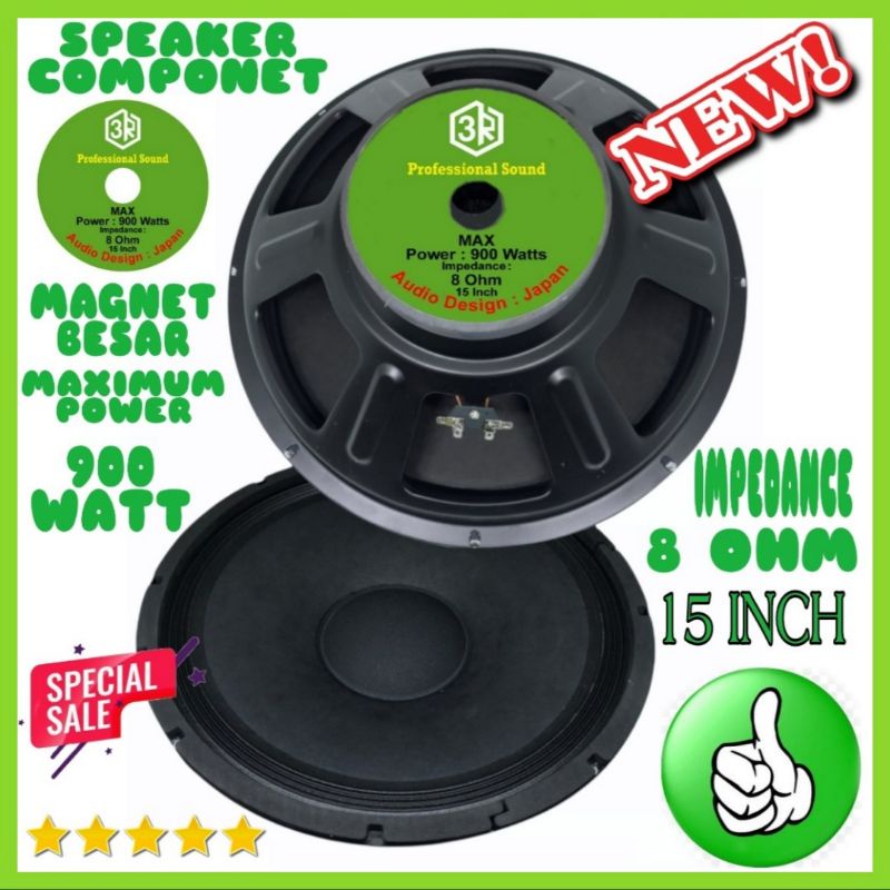 Speaker Component 3R 15 Inch Full range Magnet Besar 900 Watt 8 Ohm