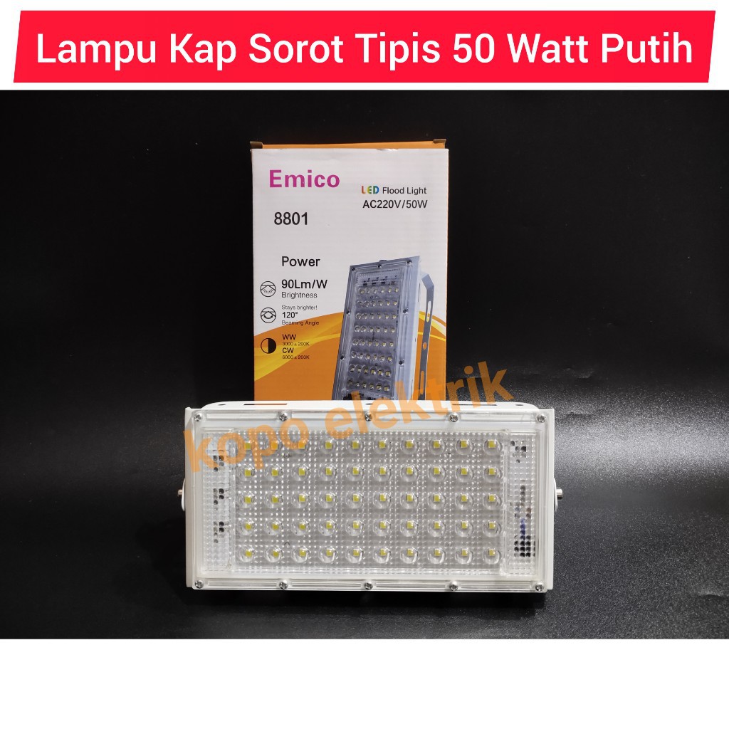 Lampu Sorot Kap Tembak Outdoor 50W 50 Watt Waterproof - Putih