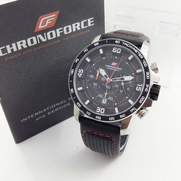 BARU Jam Tangan Pria original chronoforce 5206 Kulit Hitam - hargajam anti air water resist proof