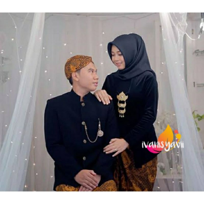 Set Prewed Baju Adat Jawa - Sunda, Motif Truntum Wahyu Tumurun. (BONUS BENGGOL BESKAP)