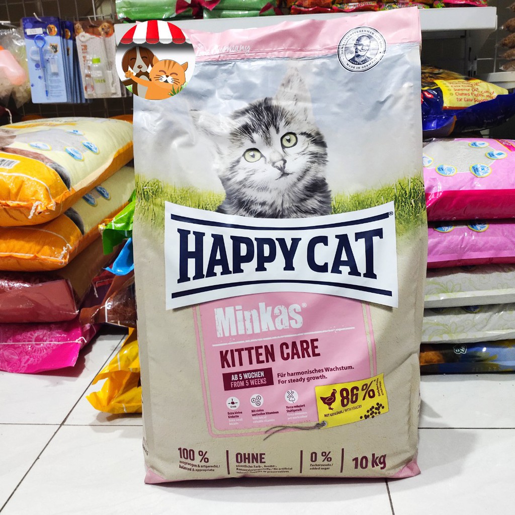 Happy Cat Minkas Kitten 10kg Free Pasir Gumpal Wangi 5 Lt