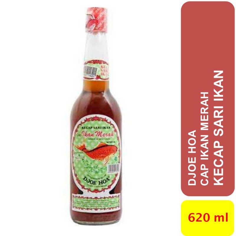 

Kecap Sari Ikan kemasan 600 ml cap Ikan Merah merk DJOE HOA