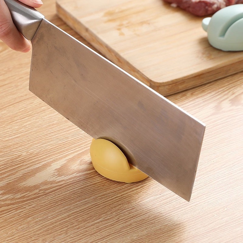 1pc Batu Pengasah Pisau / Gunting Mini Portable Multifungsi Bentuk Kodok Kartun Untuk Dapur