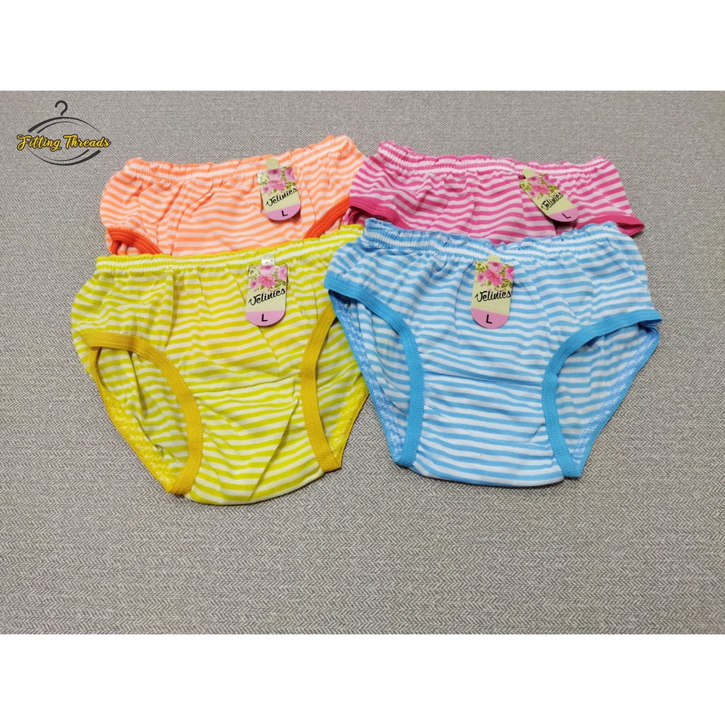 3 Pcs Daleman Celana Dalam Anak Perempuan Motif Salur Garis/ CD Sempak Anak Cewek Velinies