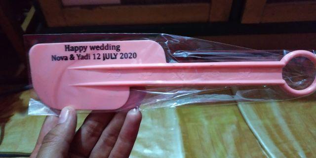 Souvenir Murah Solet /spatula /polesan Isi 100 Pcs Gratis Sablon Nama