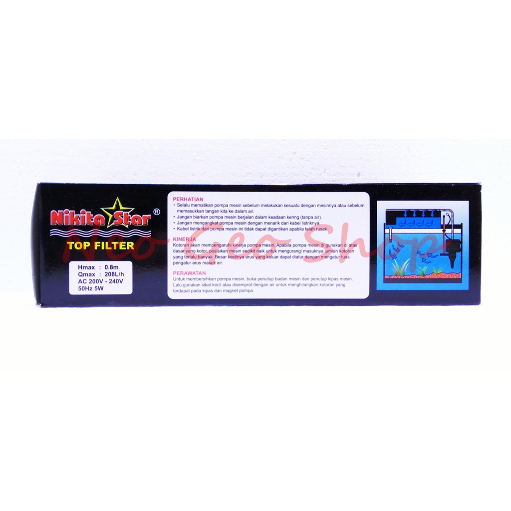 filter atas ns-222 ns222 ns 222 top lengkap aquarium aquascape nikita star