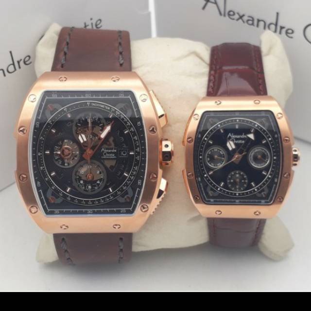 jam tangan couple Alexandre Christie ac 6411 rose gold