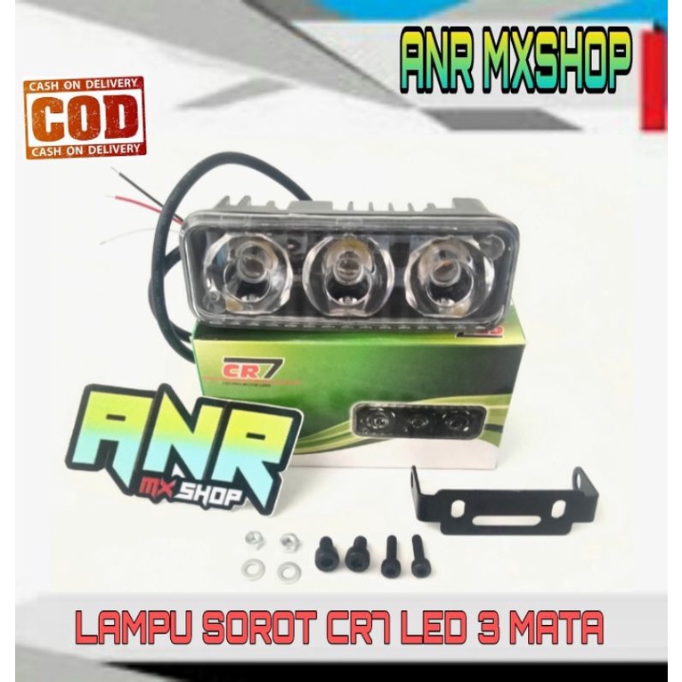 LAMPU SOROT LED 3 MATA LAMPU TEMBAK LED 3 MATA CR7