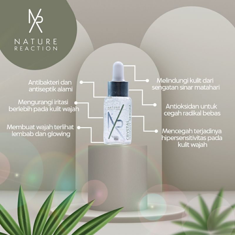 Serum Wajah NR 20 ml - Original NATURE REACTION CRYSTAL BRIGHT SERUM Whitening Brightening &amp; Moisturizing Serum Pemutih Pencerah Kulit Wajah Glowing Alami Asli BPOM Halal