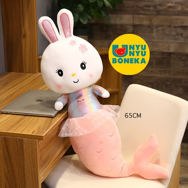 boneka Kelinci mermaid 50cm 65cm rabbit kawai ikan mermaid ultah anak girl pretty girl elsa anna