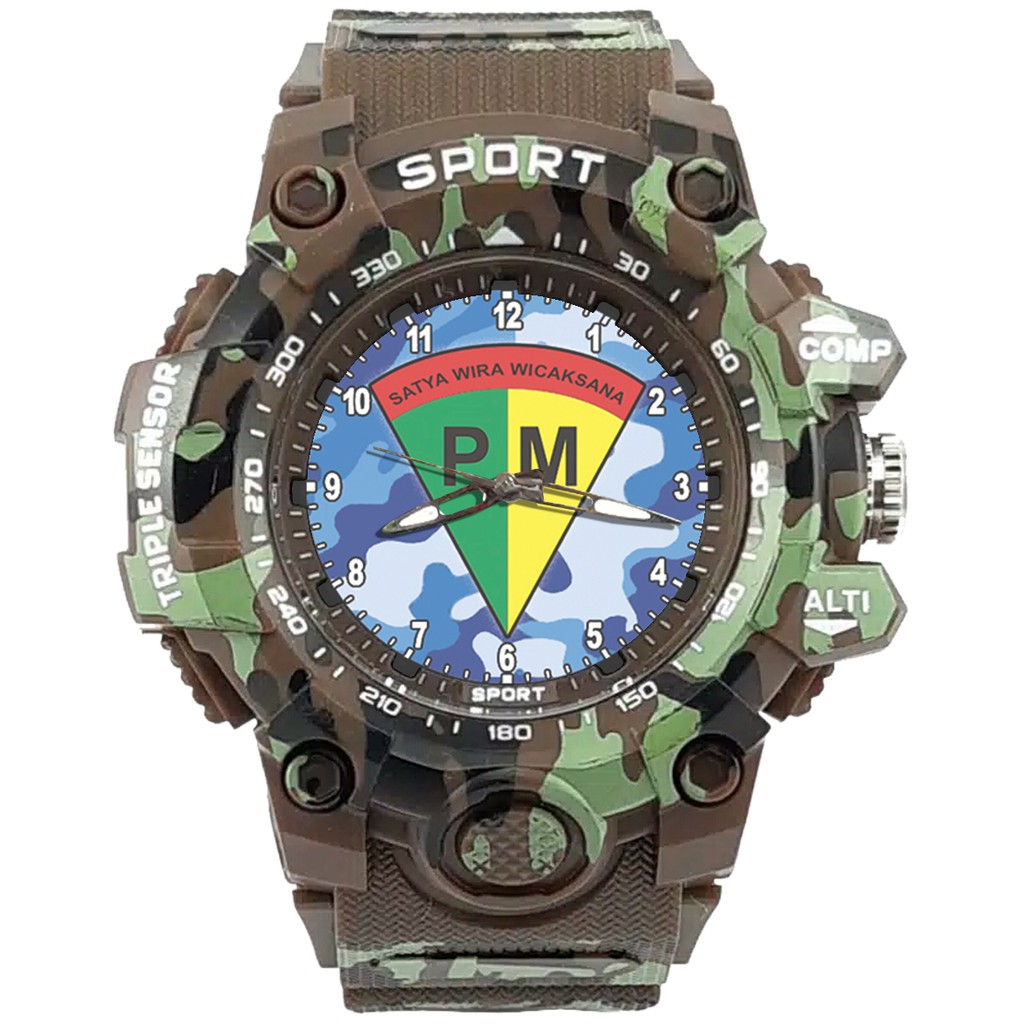{Istimewa} Jam Tangan PM - POLISI MILITER 5 Coklat Army Water Resistant