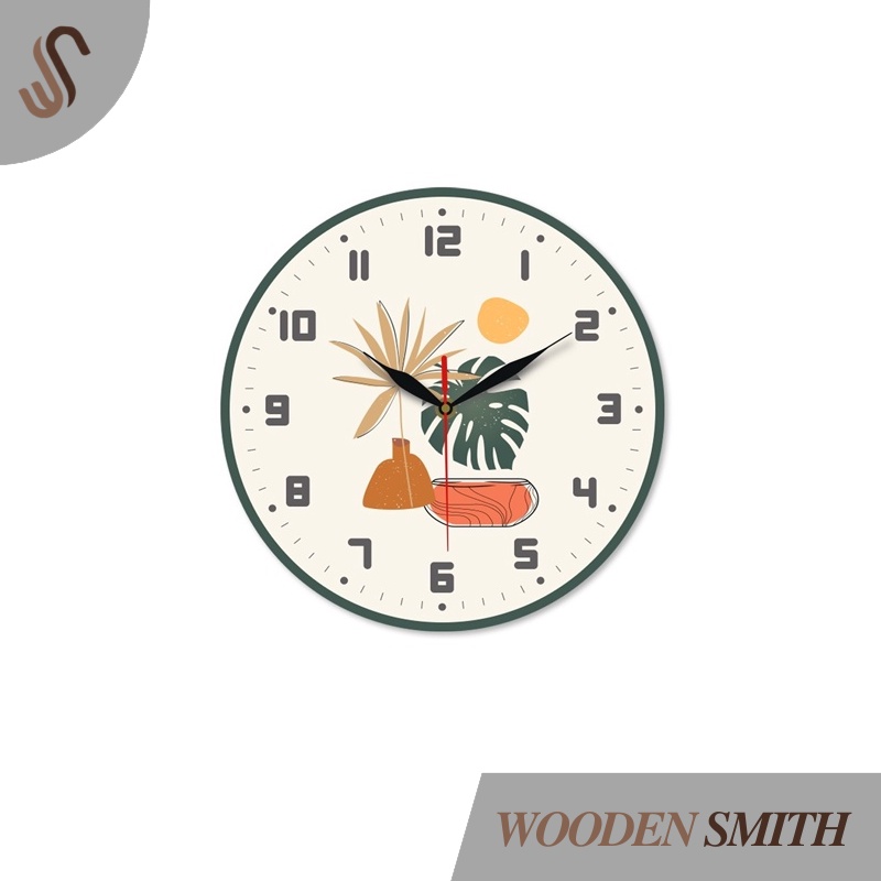 Wooden Smith | Jam dinding Dekorasi Motif Aesthetic Diameter 20cm 20AS2