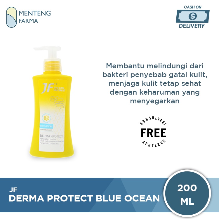 JF Derma Protect Blue Ocean Liquid Cleanser 200 mL - Sabun Antibakteri untuk Gatal Gatal Kulit