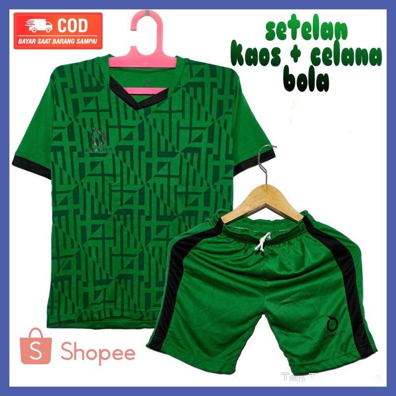 baju bola warna hijau/setelan kaos bola