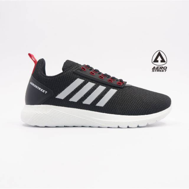 Aerostreet 40-43 Questar Hitam - Sepatu Sneakers Casual Sport Sekolah Pria Wanita Aero Street