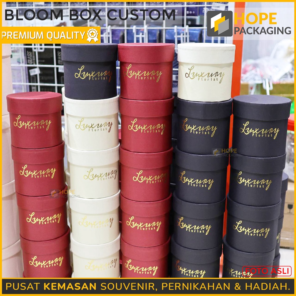 Termurah Spesial Imlek Bloom Box Bulat ukuran 7 x 9 cm , 10 x 10 cm, 15 x 12 cm Box Bunga Flower Box Blooming Box Gift Box