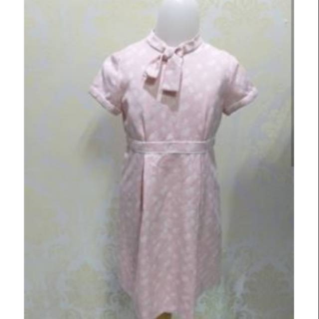 Dress import pink polka anak