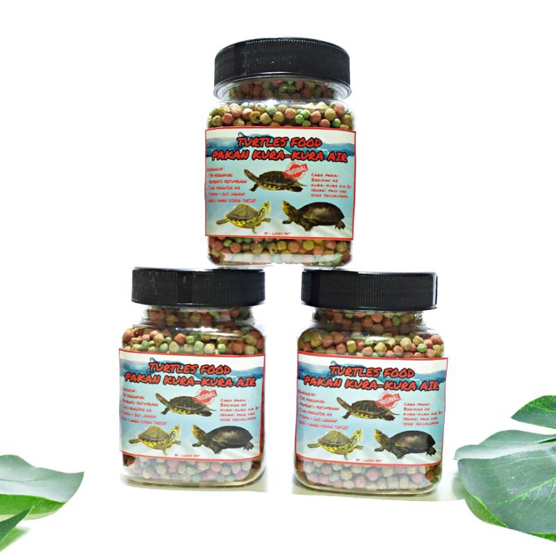 Makanan pelet pakan kura-kura air Brazil res dada merah turtle food reptil air pacman katak reptile