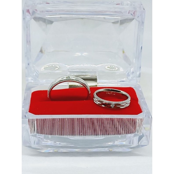 Cincin ring couple silver 925 import / perhiasan perak 925 berlapis emas