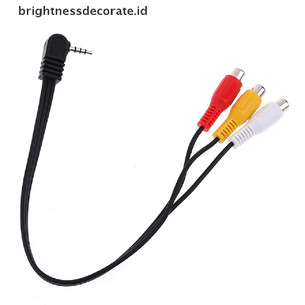 Adapter Konverter Audio 3.5mm Male Ke 3 Rca Female Kecepatan Tinggi 90