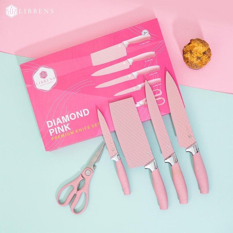 Diamond Knife Set Isi 4 Pink