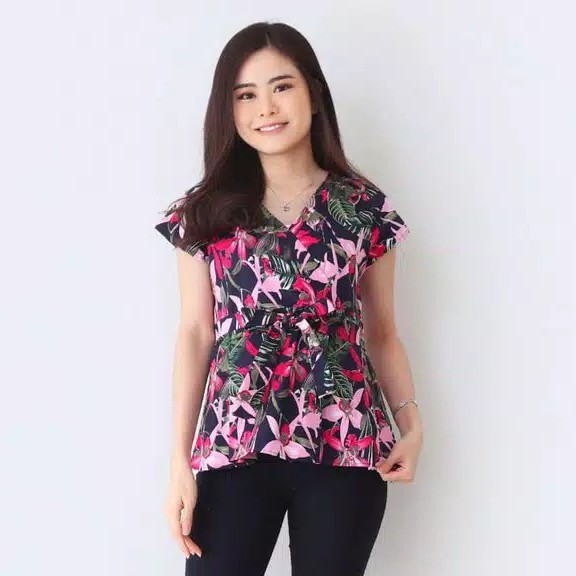 Batik wanita - Atasan blouse batik fashion wanita 691 - 628 Motif-NAVY 691