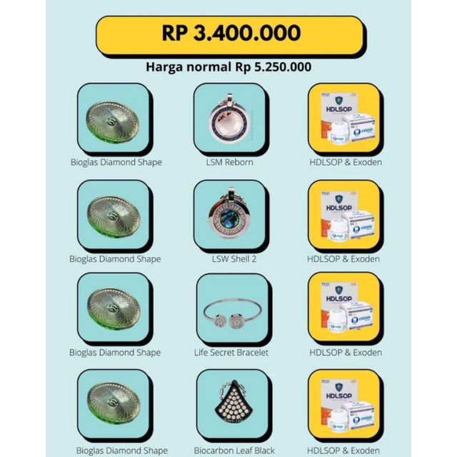 NEW  PROMO 3in 1  Bioglas,Kalung dan HDLSOP Original MCI/Paket Hemat Alat Kesehatan Anti Radiasi Ele