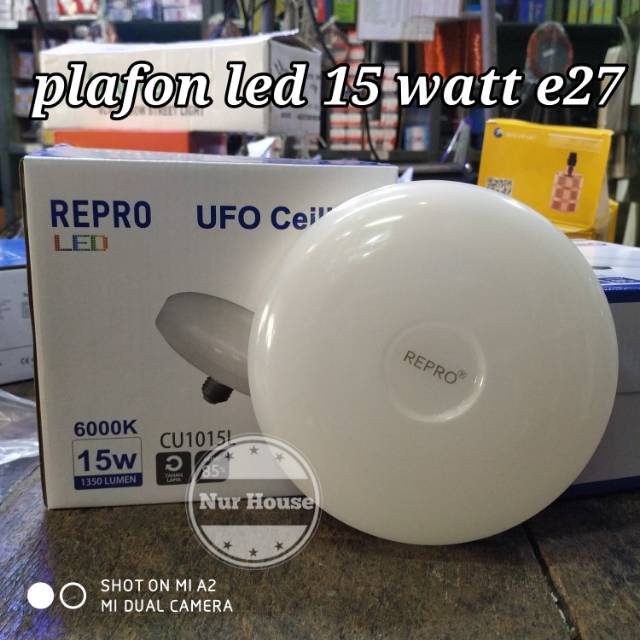 lampu plafon led 15 watt repro fiting e27 led ufo