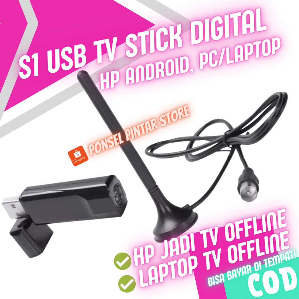 [COD] [ORIGINAL 100%] S1 TV STICK UNTUK NONTON SIARAN TV DI LAPTOP & SMARTPHONE OFFLINE DVB-T2