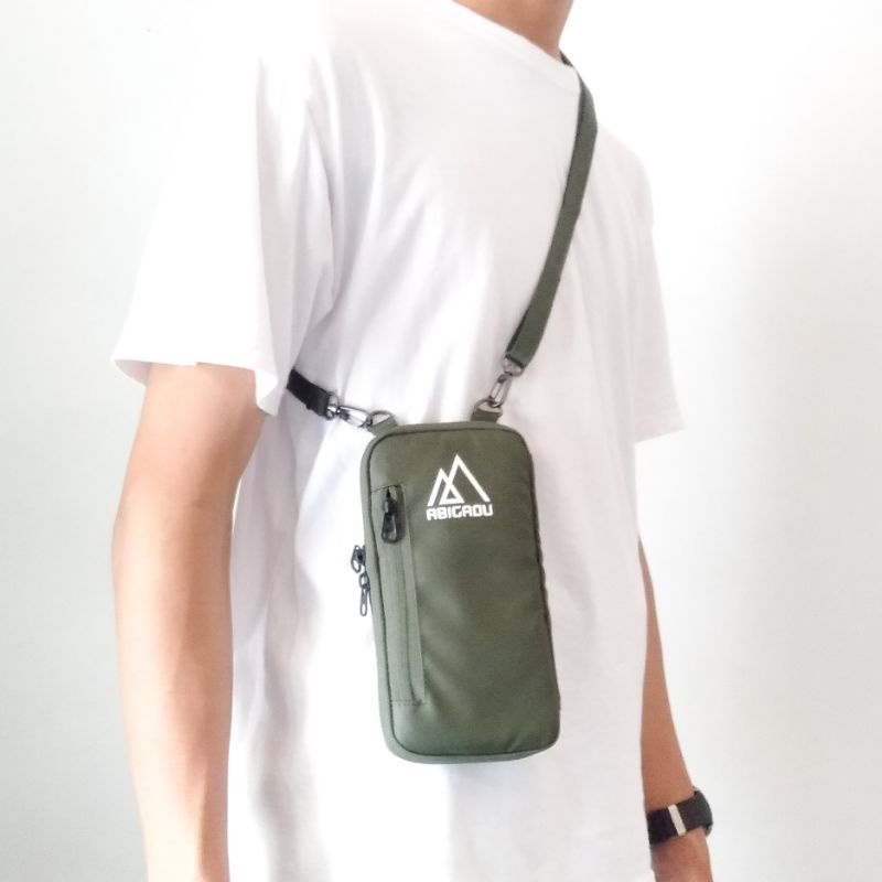 Slingbag anti air /tas selempang waterproof Abigadu /slingphone / hanging wallet /gantungan leher abigadu