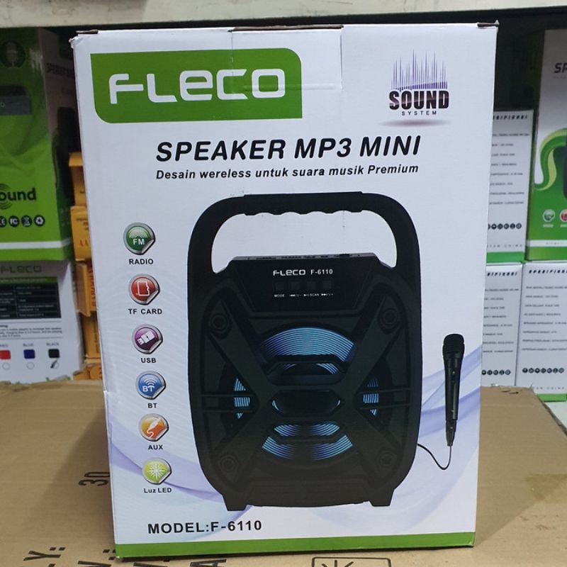 Speaker Bluetooth Fleco F 6110 + Bonus Mic