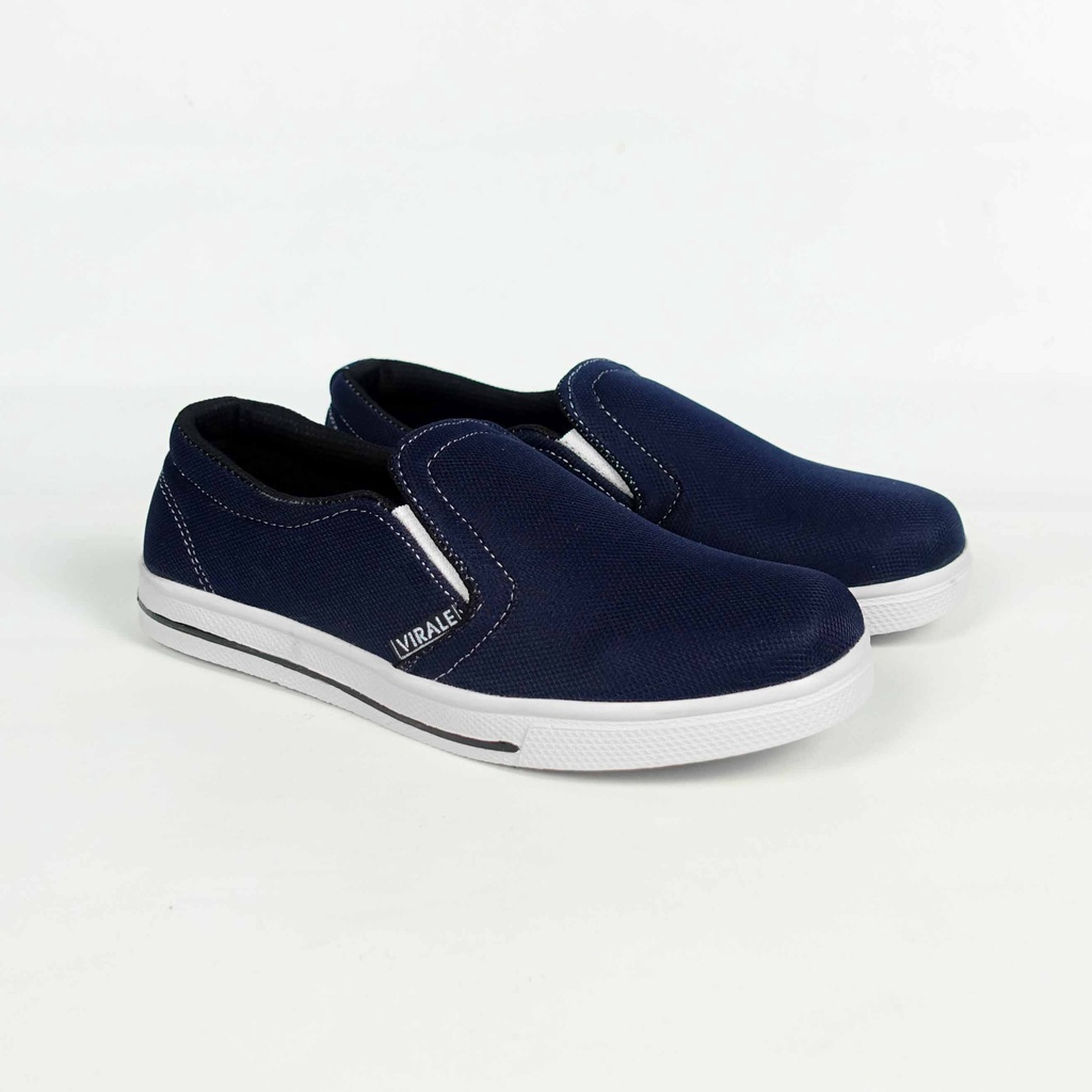 Sepatu Slip On Pria Casual Murah Original Sepatu Pria Virale SC-01 NAVY