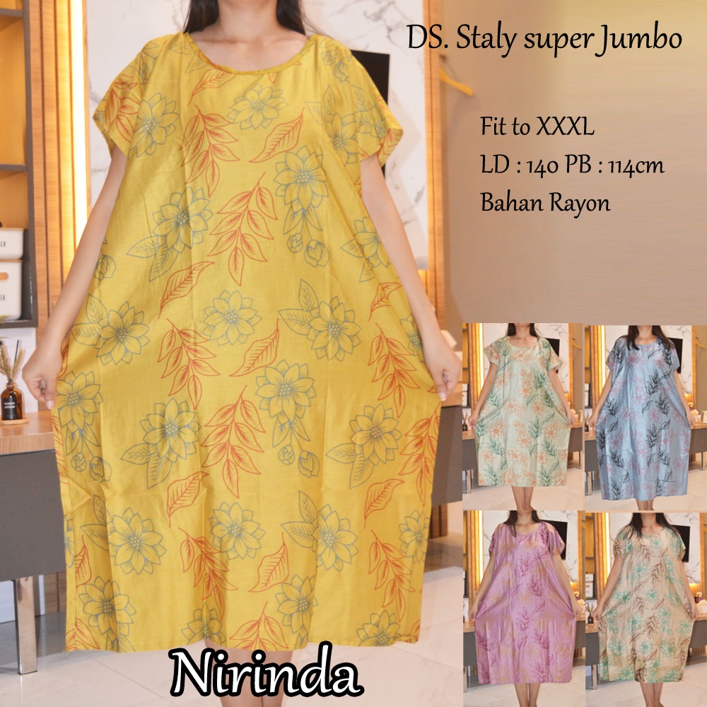 Daster super Jumbo staly LD 140 | 1kg muat 5pcs  | daster murah-Nirinda