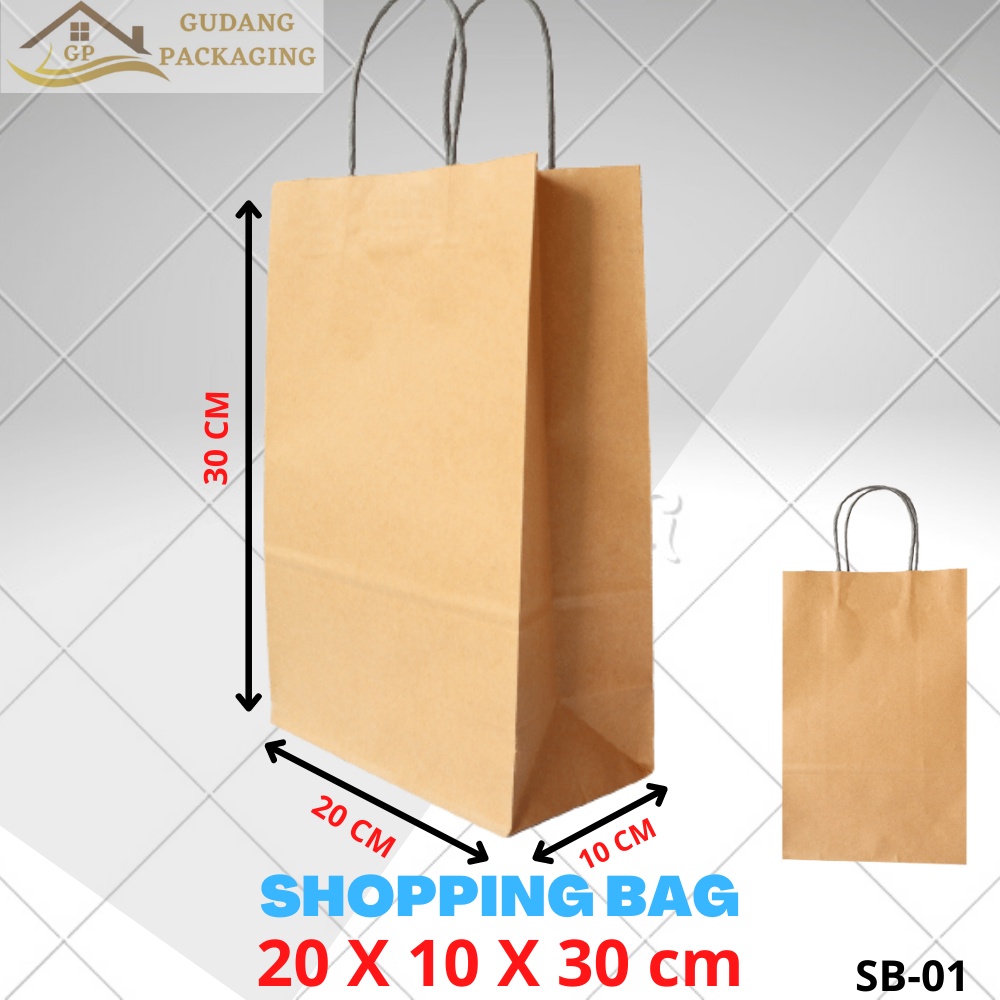 

SHOPPING BAG KARTON / TAS BELANJA / TOTE BAG BELANJA SOUVENIR / PAPER BAG KUE ROTI 20x10x30