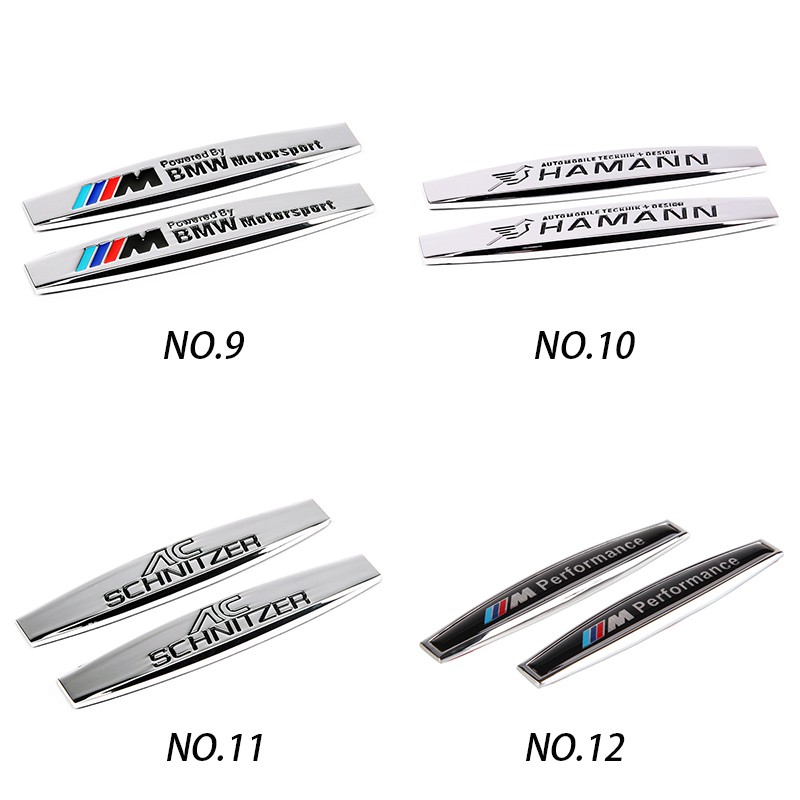 2pcs Stiker Emblem M Power Alpina Hamann Ac Schnitzer Bahan Metal Untuk Body Samping Mobil Bmw X5 X1 X3 X6 Z4