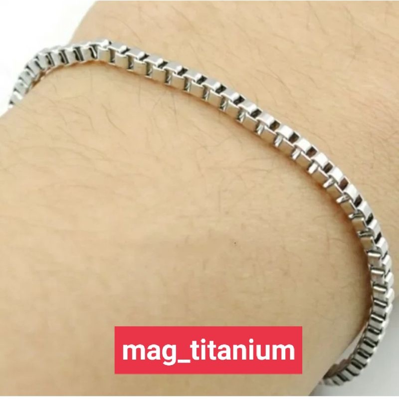 GELANG RANTAI TITANIUM MILANO PRIA WANITA ANTI KARAT DAN TIDAK LUNTUR STAINLEES STEEL