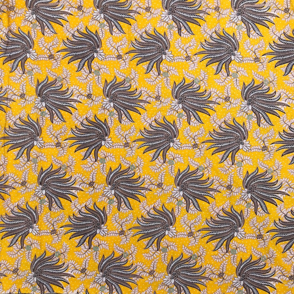 Kain Batik Pekalongan Katun 2 Meteran Motif Kobes Corina Biru Hitam Putih Kuning