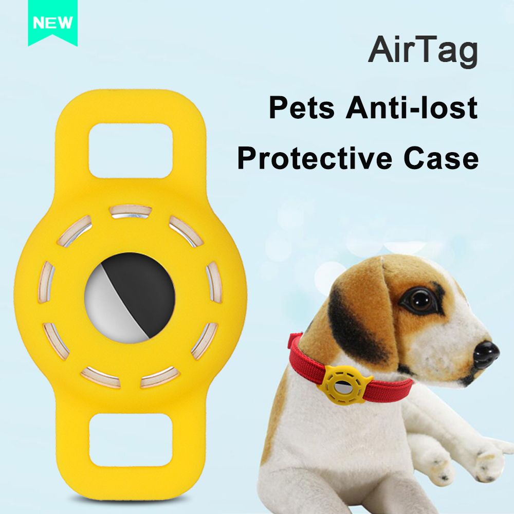 TOP New Airtag Protective Case Hollow Pets Anti-lost Locator Sleeve Air Tag Holder Silicone Useful For Apple Badges Airtags Dog Cat Collar GPS Finder Tracker Protector Cover/Multicolor