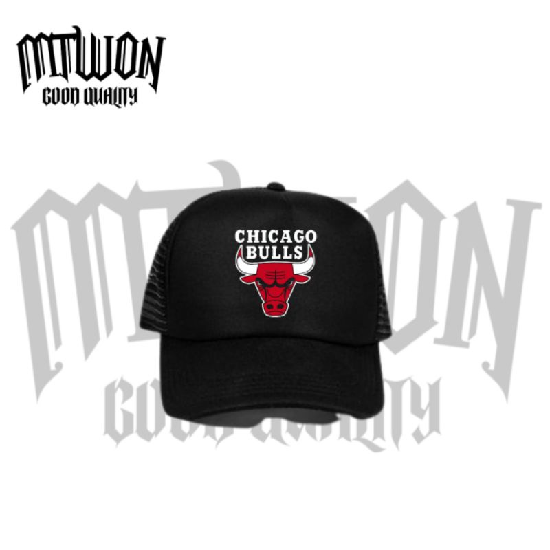 Snapback Topi CHICAGO BULLS basketball team logo / Trucker jaring hitam baseball caps pria wanita ma