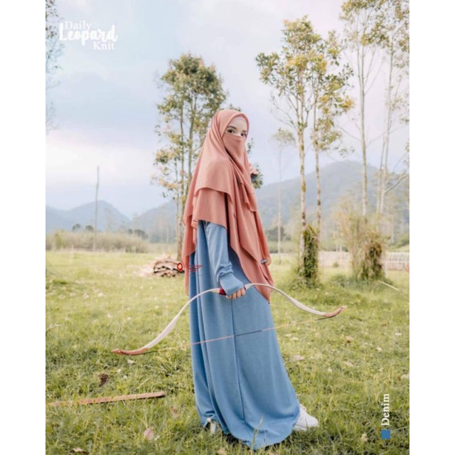 ABAYA DAILY LEOPARD KNIT KHUMAIRA SYARI