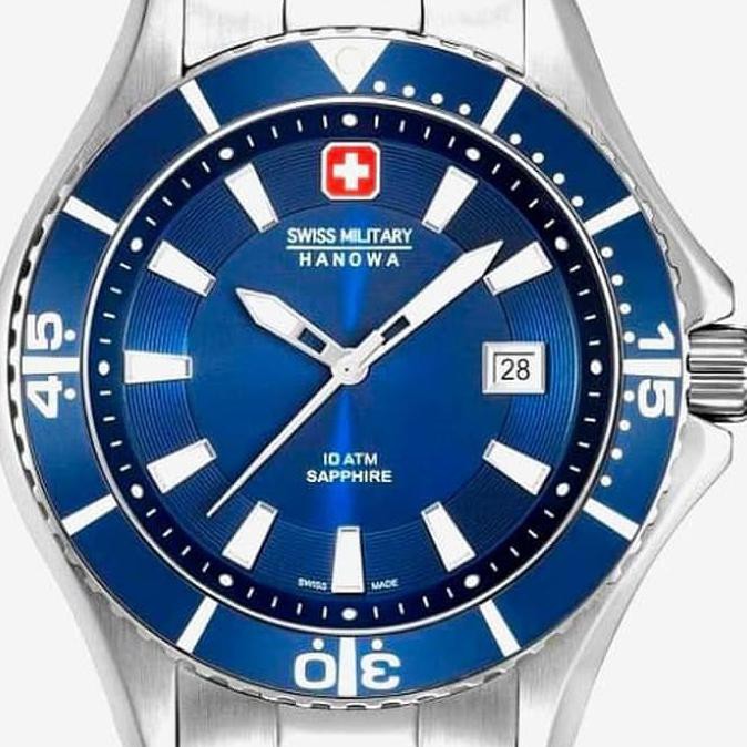 Pengiriman Cepat SWISS MILITARY HANOWA CHRONO SILVER ON SALE