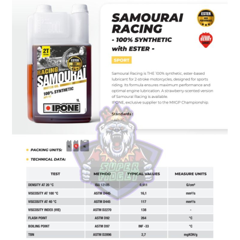 OLI SAMPING IPONE SAMOURAI RACING 2T SIZE 1L